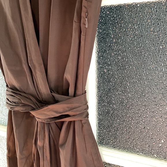 LAUNDRY Espresso Brown Tee Wrap Waist Midi Dress (2) - Picture 5 of 11